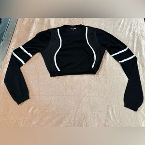 Mesh long sleeve crop top Size Large